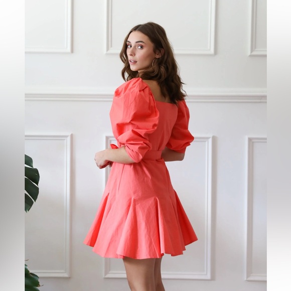 1. Mille $258 Anais 100% Cotton Dress in Melon - Picture 3 of 4